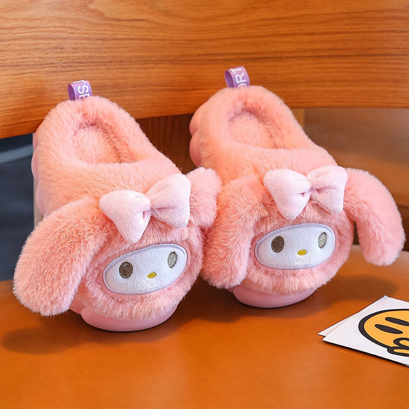 Lovely Cottonslippers Popular Design Cartoon Cottom Shoes Children's Fashion Cute Fall Winter Warmth Plush Slippers Girls Shoes
