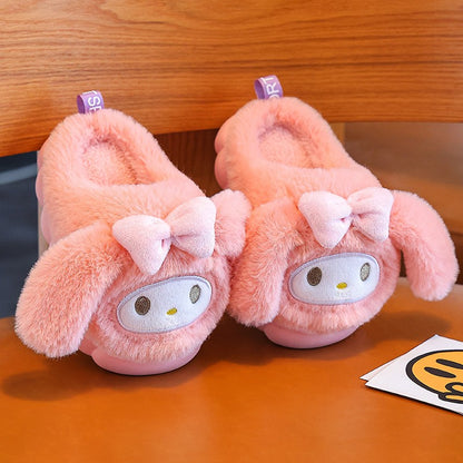 Lovely Cottonslippers Popular Design Cartoon Cottom Shoes Children's Fashion Cute Fall Winter Warmth Plush Slippers Girls Shoes
