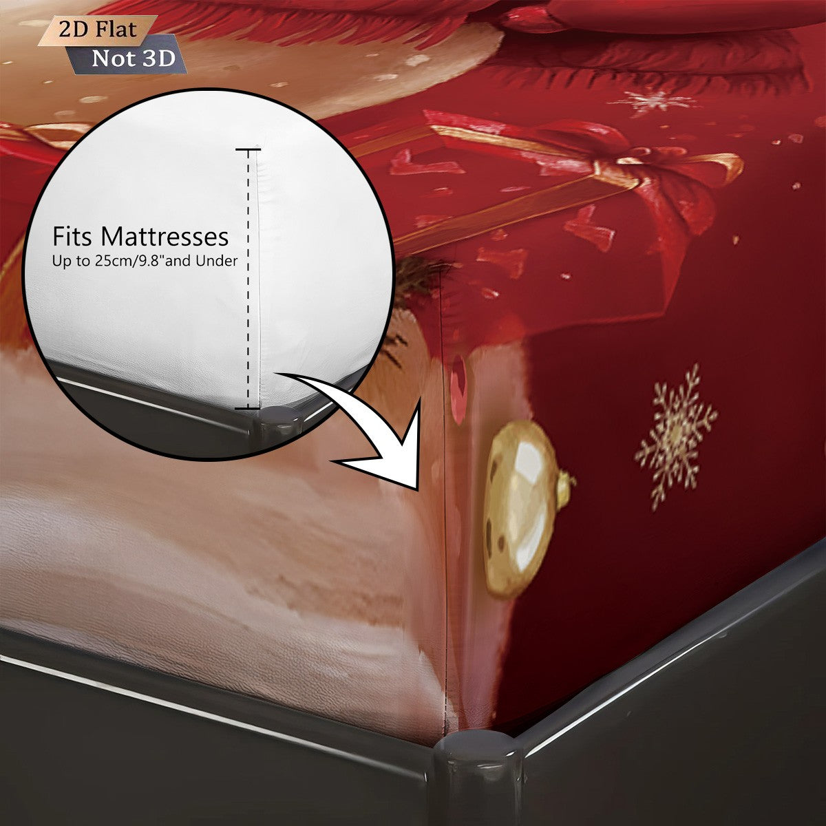 Jogo de Cama Estampado Boneco de Neve de Natal Vermelho de 3 Peças sem Chip, Vários Tamanhos, Capa de Cama Macia, Decoração para Quarto, Lavável à Máquina