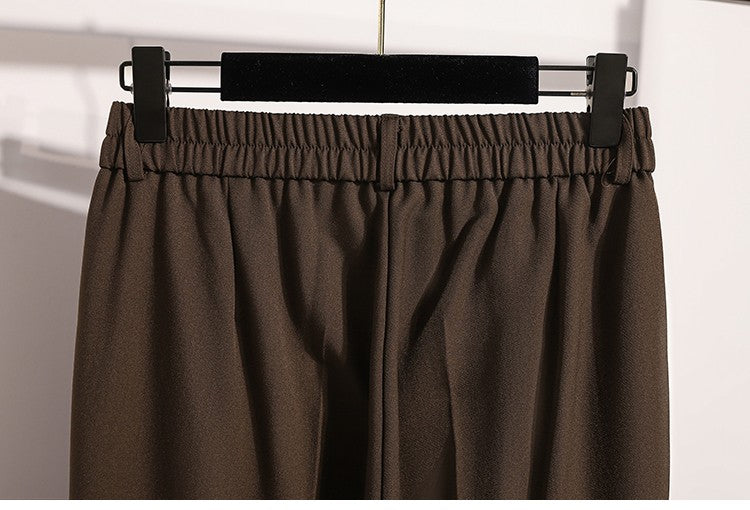 Plus Size Pants Woman 2025 Autumn Winter New Arrival High Waist Suit Pants High Quality Korean Style Straight Trousers