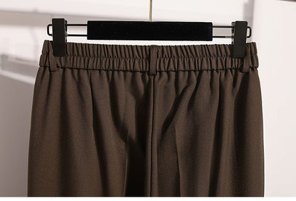 Plus Size Pants Woman 2025 Autumn Winter New Arrival High Waist Suit Pants High Quality Korean Style Straight Trousers