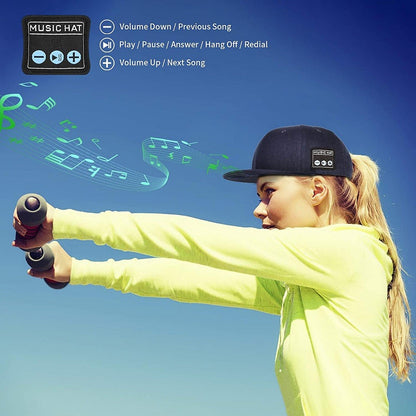 Boné com alto-falante Bluetooth, ajustável, sem fio, com viva-voz inteligente para esportes ao ar livre, boné de beisebol Bluetooth sem fio com microfone