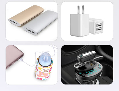USB Baby Bottle Warmer Portable Travel Infant Baby Feeding Bottle Warmer Heater Thermostat Heated Cover Milk Bottle Heater Bags