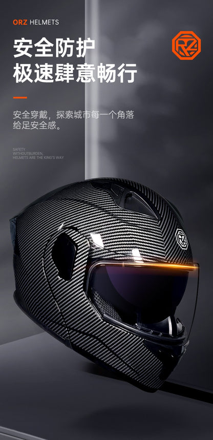Capacete modular articulado de motocicleta de alta qualidade ORZ, material ABS, lente dupla, capacete integral, lote DOT