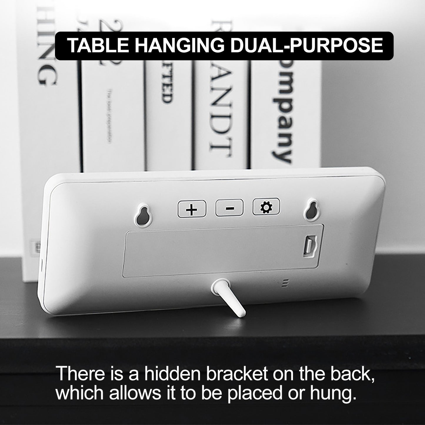 Digital Wall Clock Electronic Wall Mounted LCD Disply Clocks Multifunctional Temperature and Time Week Display Battery Powered