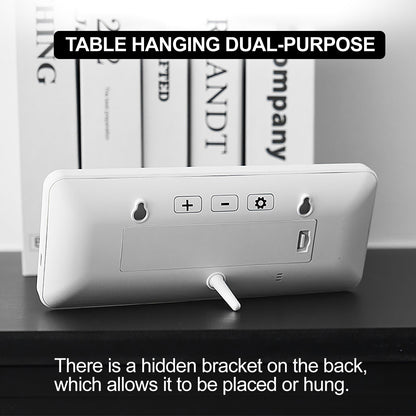 Digital Wall Clock Electronic Wall Mounted LCD Disply Clocks Multifunctional Temperature and Time Week Display Battery Powered