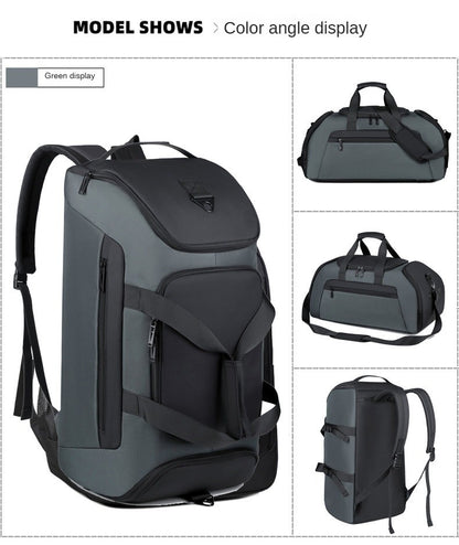 Custom logo large capacity travel bag for men waterproof sports outdoor travel bag print name hand luggage backpack with shoes