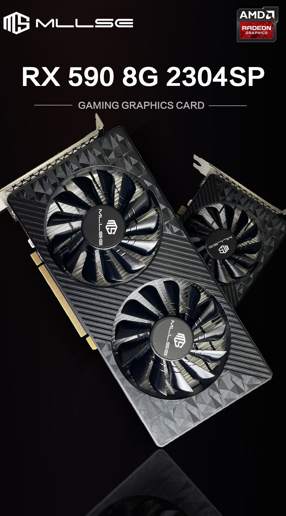 MLLSE AMD RX 590 8GB 2304SP Gaming Graphics Card GDDR5 256Bit PCI-E 3.0 ×16 6Pin Radeon GPU Rx 590 Video Card Placa De Video