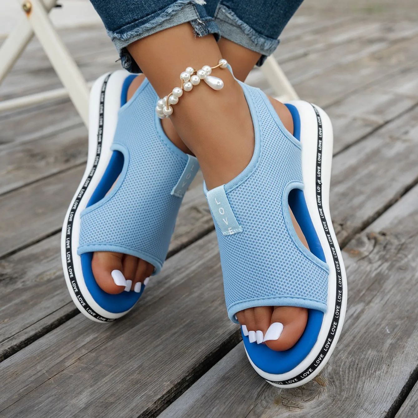 Mesh Women Sandals Open Toe Platform Shoes Female Summer Shoes 2025 Classic Breathable Slip on Sport Sandals Zapatillas De Mujer