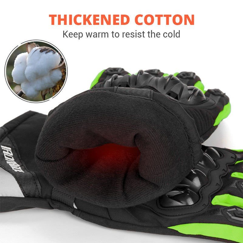 Luvas de motocicleta de inverno impermeáveis quentes masculinas dedo completo luvas de moto tela sensível ao toque para pilotagem de motocicleta