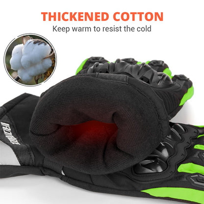 Luvas de motocicleta de inverno impermeáveis quentes masculinas dedo completo luvas de moto tela sensível ao toque para pilotagem de motocicleta