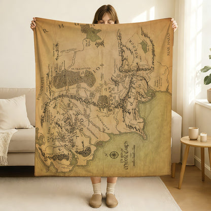 Middle Earth Map -Lords Of The R-Rings Blanket Soft and Skin Friendly For Couch Bed Napping Bedspread All Seasons Comforter