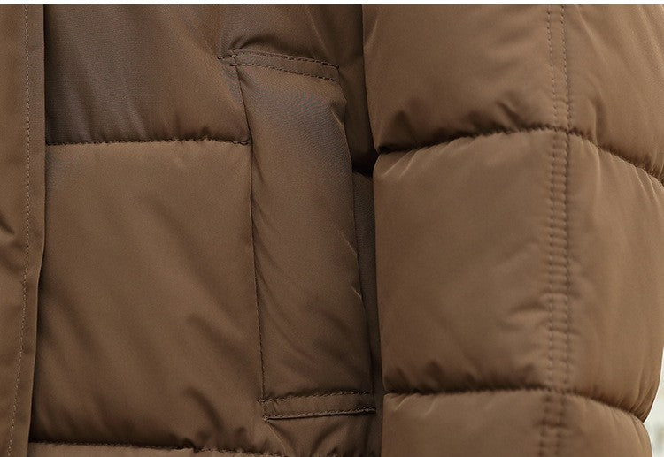 Lambswool Patchwork Thick Women Winter Coat 2025 New Fashion Hooded Puffer Jackets Cotton Padded Short Parkas