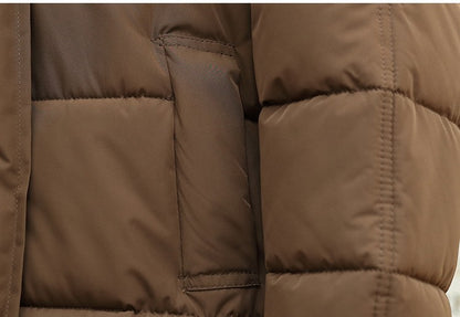 Lambswool Patchwork Thick Women Winter Coat 2025 New Fashion Hooded Puffer Jackets Cotton Padded Short Parkas
