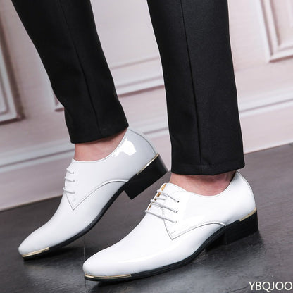 New Men's leather shoes Casual men business shoes Lace up Dress footwear Pointed toe Business big size shoes Zapatos Homme