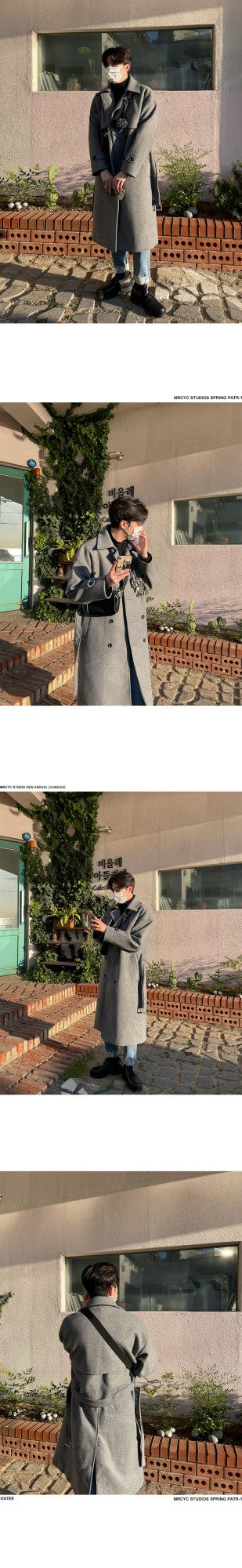 Winter Thick Woolen Coat Men Warm Fashion Solid Colors Oversized Long Wool Blends Coat Men Korean Loose Coat Mens Overcoat Q30