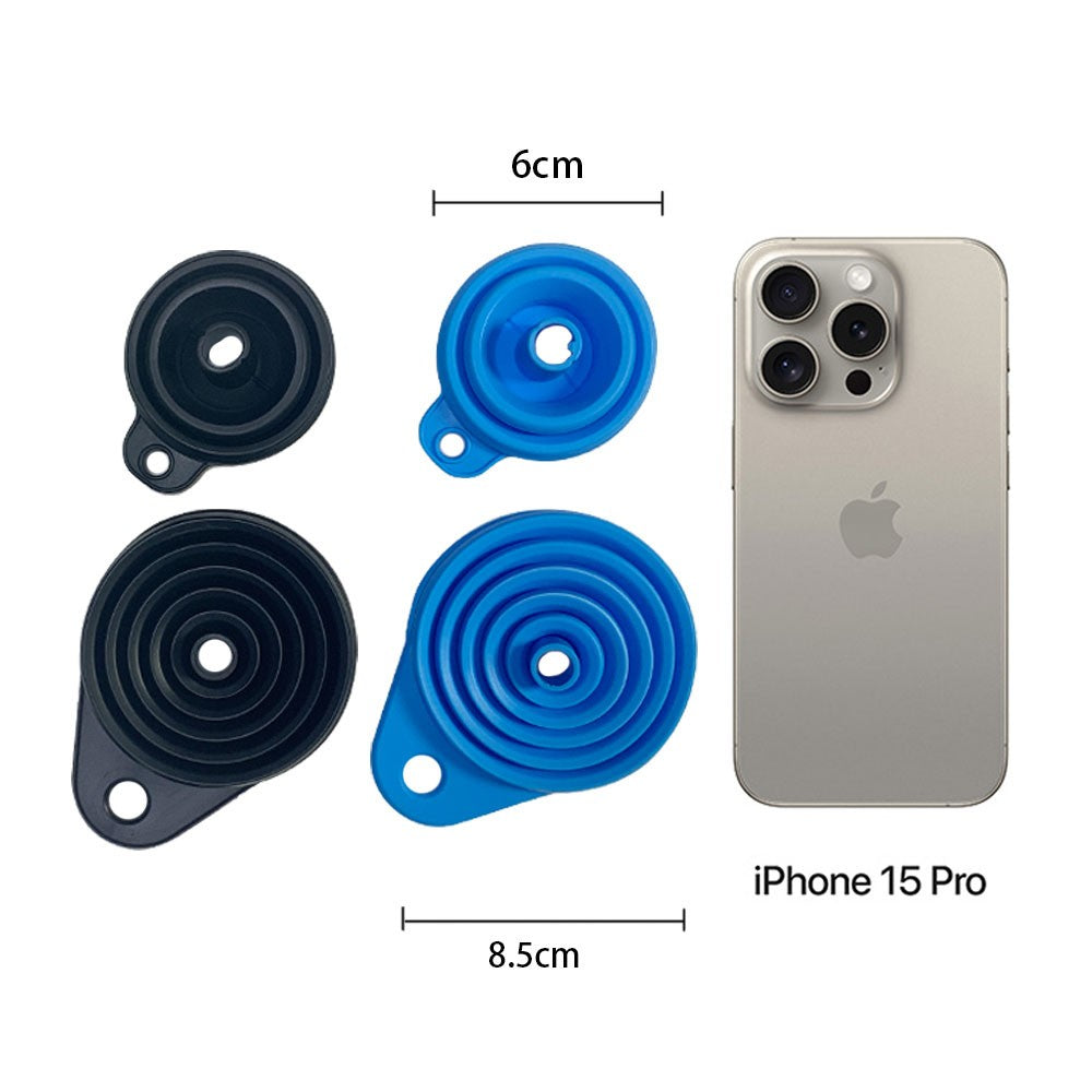 2 Peças Funil Dobrável para Motor de Carro Funil de Líquido de Silicone Ferramentas para Troca de Óleo e Gasolina para Carros e Motos Acessórios