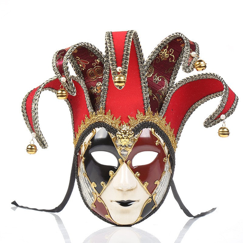 New Clown Mask Adult Masquerade Venice Retro Purple Masks Full Face Cosplay Scary Halloween Witch Mask Props Women Men