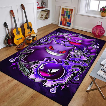 MINISO Creative Gengar Pokemon Anime Carpet for Living Room Bedroom Kids NonSlip  Playmat Balcony Lounge Sofa Rug Gift Idel