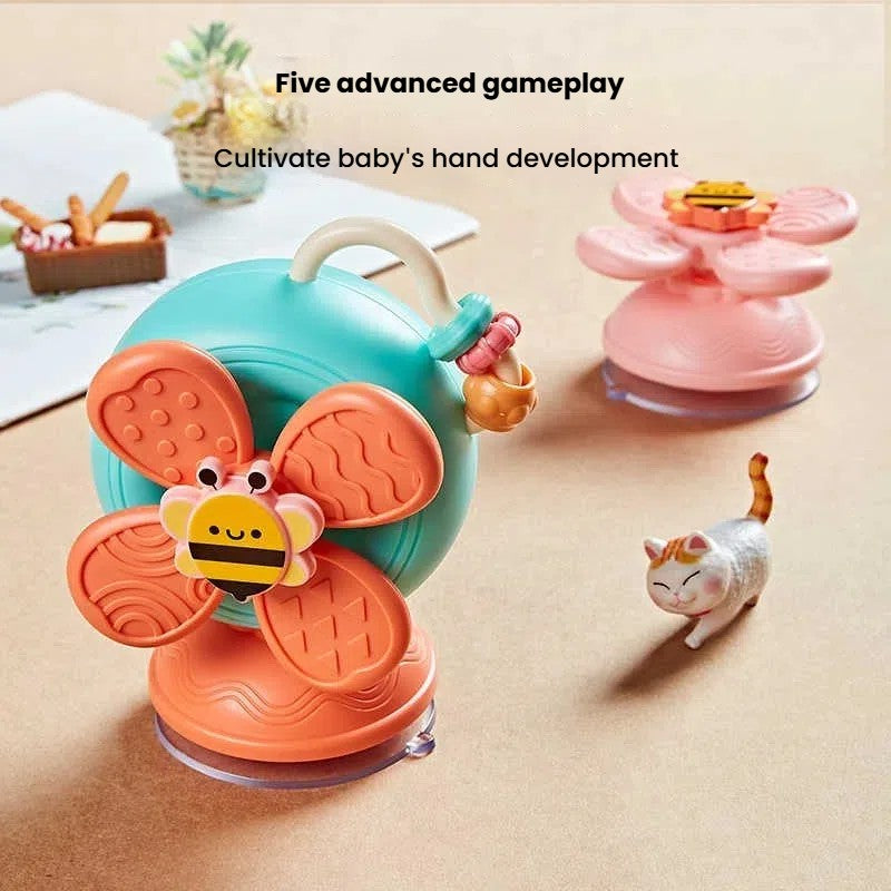 Brinquedo Giratório Caracol Destacável | Moinho de Vento com Ventosa e Brinquedo Sensorial para Carro – Jogo de Viagem Criativo para Habilidades Motoras Finas do Bebê de 0 a 12 Meses