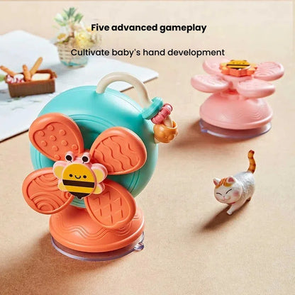 Brinquedo Giratório Caracol Destacável | Moinho de Vento com Ventosa e Brinquedo Sensorial para Carro – Jogo de Viagem Criativo para Habilidades Motoras Finas do Bebê de 0 a 12 Meses