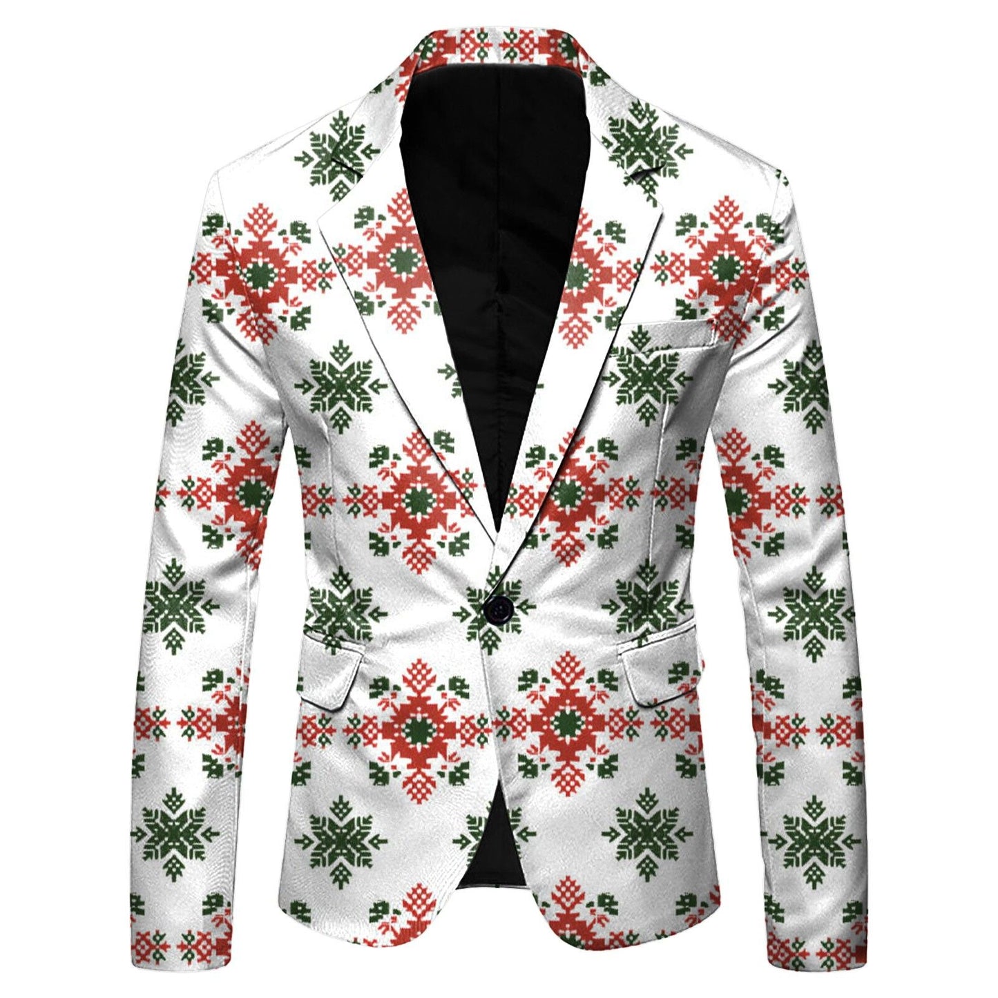 Christmas Mens Suit Jackets Fashion Fitness Casual Button New Year Party Dress Suits For Men Vintage Xmas Costume Casual Coats