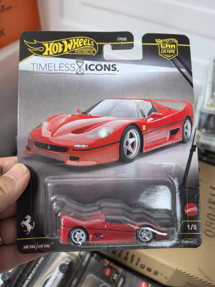 100% Original Hot Wheels Timeless Icons Mix 5 1:64 Ferrari F50 Porsche Carrera Gt Chassis Conversion Collectible Car Toys