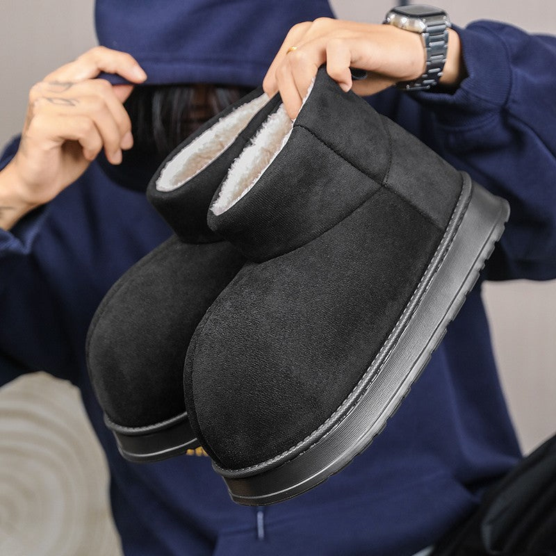 New Men's Fashionable Ankle Boots Autumn Winter Male Short Outdoor Footwear Versatile Walking Boots Men Winter Plush Snow Boots