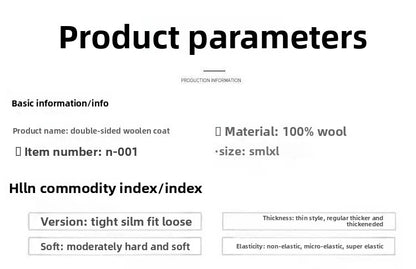 High-End Korean Style Double-Faced Cashmere Woolen Coat for Women Mid-Length Thickened Polyester Fiber Winter Outerwear