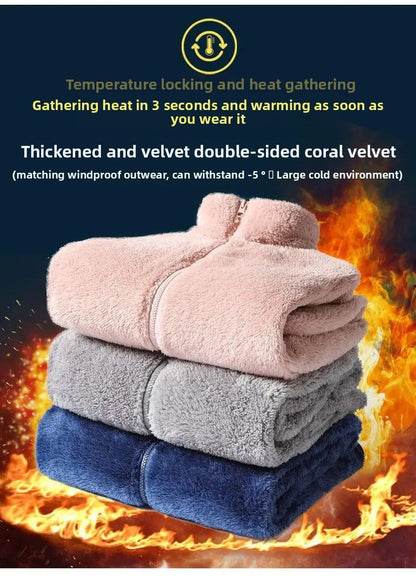 Thickened Fleece Jacket Women's Outdoor Spring Autumn Winter Double-Sided Sweatshirt Open Cardigan Polyester Fiber Stand Collar