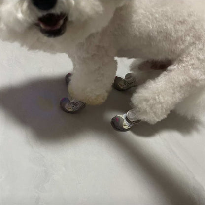 Luminária de sapato brilhante para pets, luminária de coleira de urso de pelúcia, luminária noturna para peito e costas, luminária de sapato anti-perda para passeios noturnos com cães