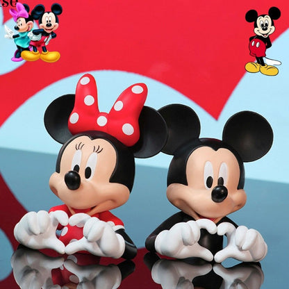 Textura Fina Combinada de Restauração Original de Anime, Presente de Brinquedo Mickey Minnie, Ornamento de Decoração de Sala de Estar de PVC Disney 10cm de Sucesso