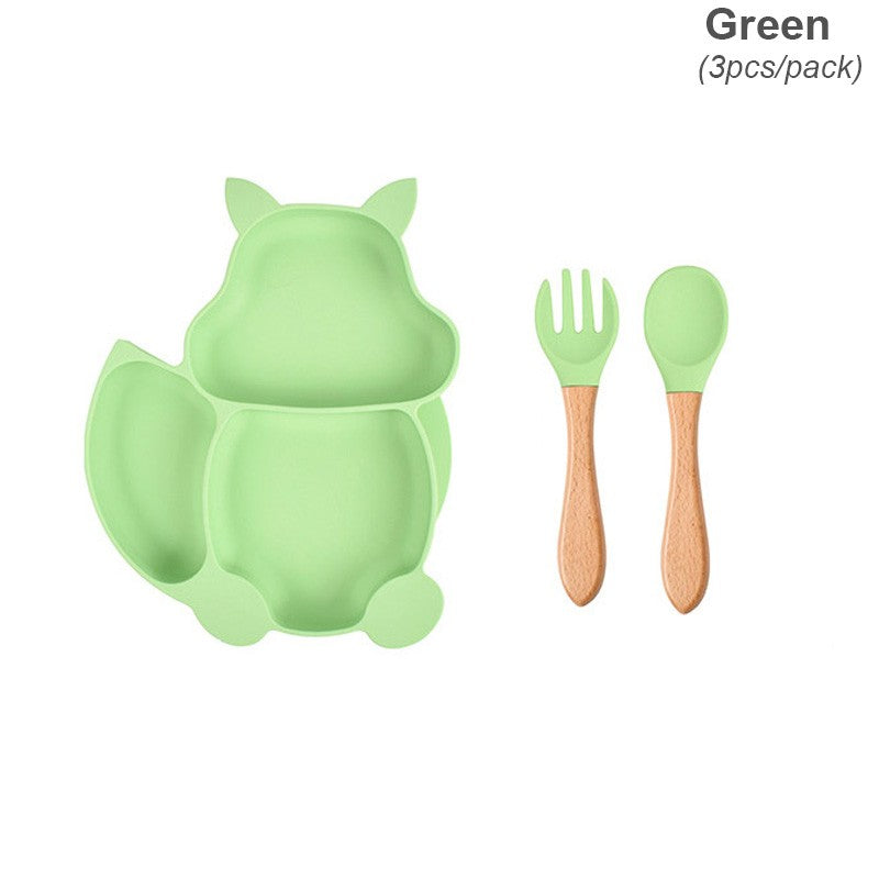 Baby Silicone Sucker Bowl Plate Cup Bibs Spoon Fork Sets Children Tableware Baby Feeding Dishes Sets Personalized Name BPA Free