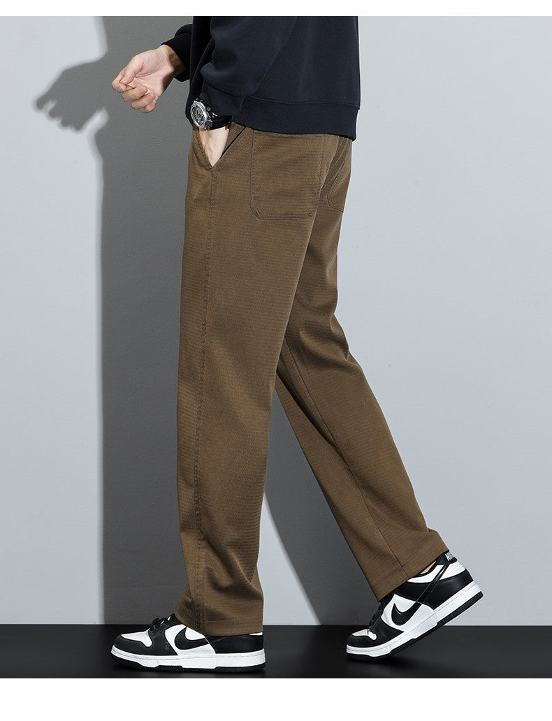 Mens Lyocell Straight Loose Elastic Waist Jeans 2025 Autumn Winter Fashion Brand Comfortable Versatile Pants Plus Size 5XL