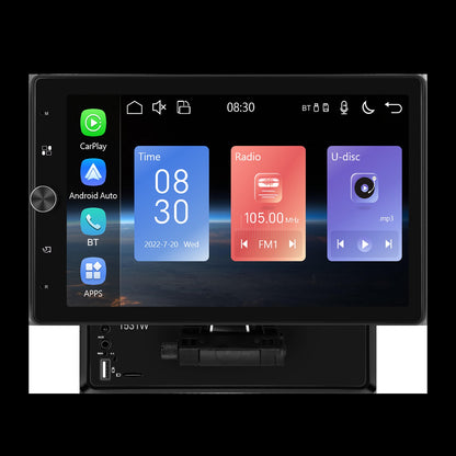 Podofo 10.4" Wireless CarPlay MP5 Player 1din Universally Rotation Car Multimedia Player Wireless Android Auto Car Radio Stereo