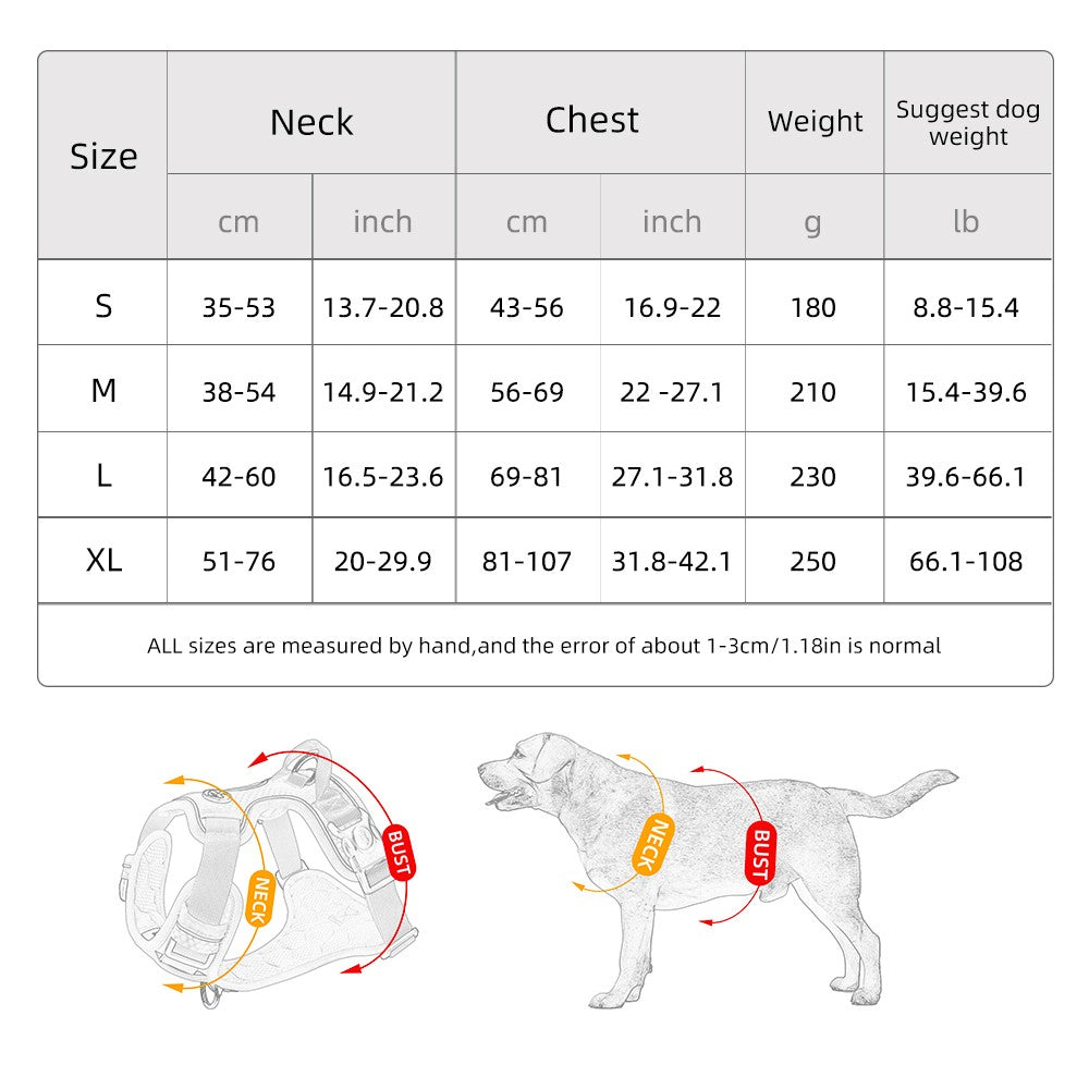 Colete Peitoral para Cães Sem Puxar, Reflexivo, Nylon, Ajustável, para Cães de Porte Médio e Grande, Colete de Segurança Veicular para Caminhada e Corrida.