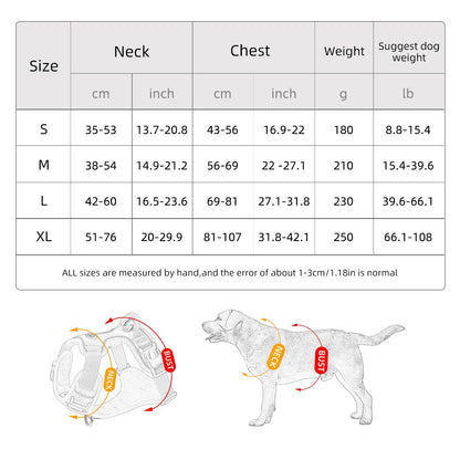 Colete Peitoral para Cães Sem Puxar, Reflexivo, Nylon, Ajustável, para Cães de Porte Médio e Grande, Colete de Segurança Veicular para Caminhada e Corrida.