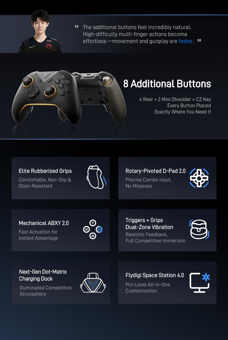 Flydigi Vader 5 Pro Game Controller Gamepad Athletic Elite Handle Wireless Gaming Controllers With Hall Rocker For PC IOS NS