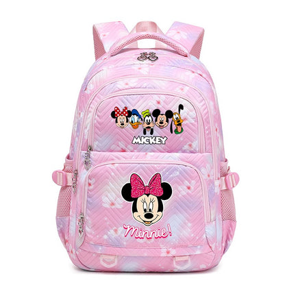 Mochila Mickey Minnie 3 Peças para Meninas e Meninos com Lancheira e Estojo, Mochila Escolar Fofa para Ensino Fundamental e Médio, Presente de Natal