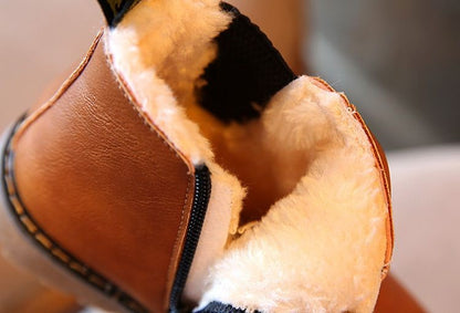 Kids Casual Boots Non-slip Wear-resistant Children Shoes Handsome Fashion Babies Warmly Shoes Girls Boys Soft Bottom Footwear