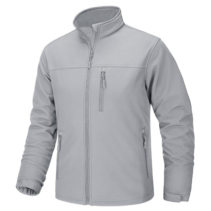 TACVASEN Waterproof Fleece Lining Windbreaker Mens Winter Work Jackets Zipper Pocket Casual Coats Full Zip Outwear Tops