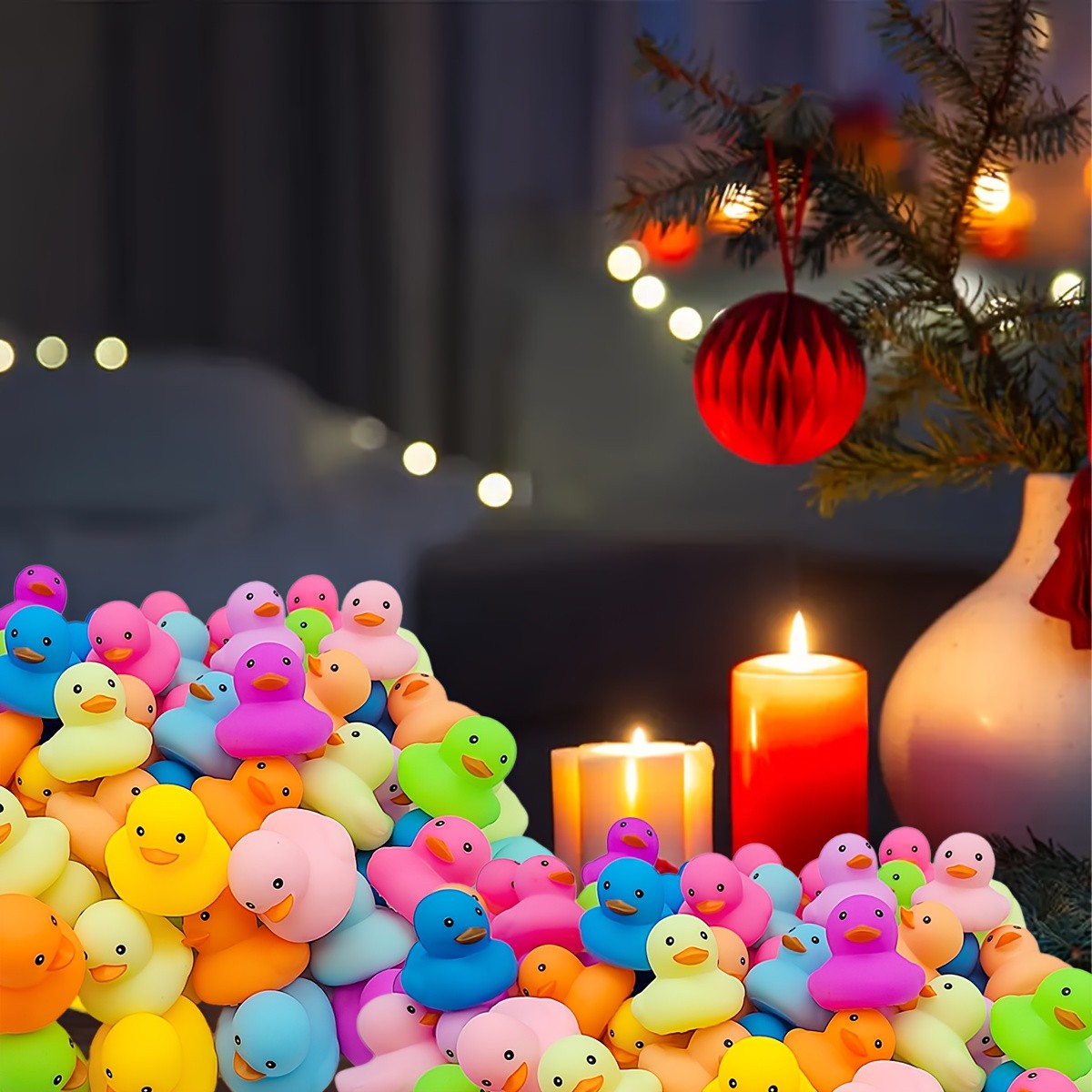12/24 Colorful Rubber Ducks Bath and Shower Summer Beach Birthday Party Pool Party Decorations Gifts Stocking Stuffers