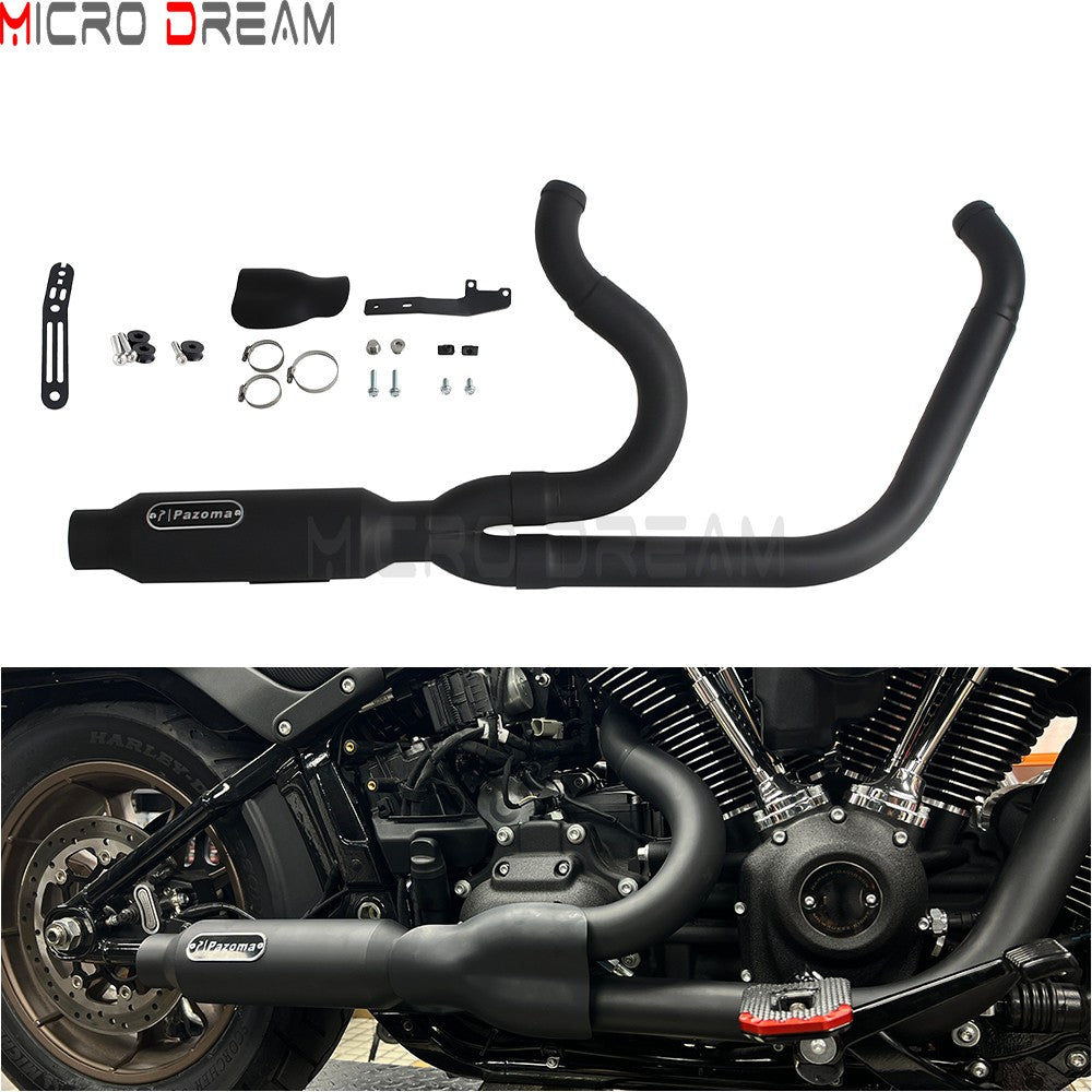 For Harley Softail Low Rider ST FXLRST 117 2025-26 Full Complete Exhaust System Swept-up Muffler Motorcycle Exhaust Pipes 2-In-1