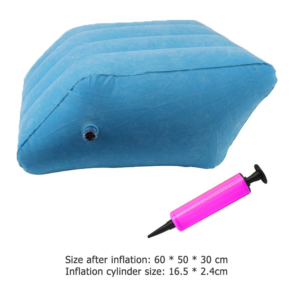 New PVC Inflatable Knee Bed Wedge Sleeping Pillow Footrest Pillow Inflatable Portable Travel Home Office Foot Leg Pillow Cushion