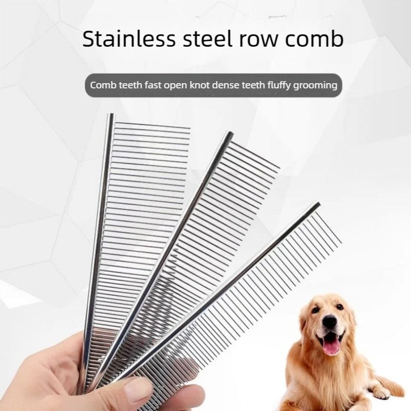 Pente Desembaraçador para Pets em Aço Inoxidável - Pente de Tosa para Cães e Gatos, Remove Suavemente Subpelo Solto, Nós, Emaranhados e Fios Embaraçados
