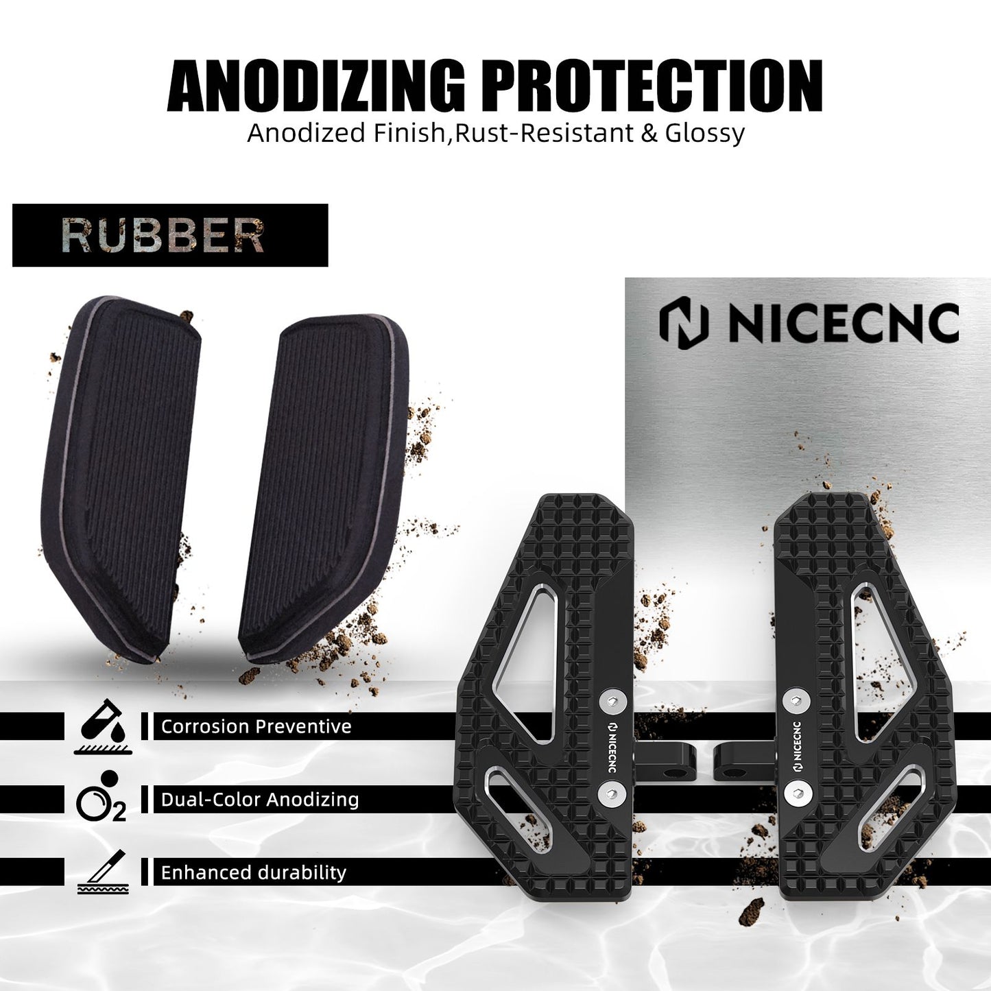 NICECNC Rider Footpeg Footrest For Harley Dyna Super Glide Custom 2006-2013 Street Bob Fat Bob Low Rider Wide Glide 1999-2017
