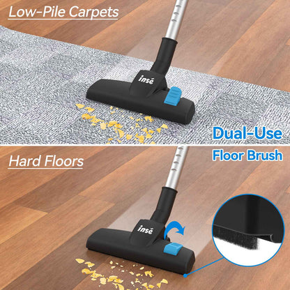 Aspirador de Pó com Fio INSE I5 Sucção Potente 18Kpa Motor 600W Aspirador Vertical Portátil para Casa, Pelos de Animais, Piso Duro