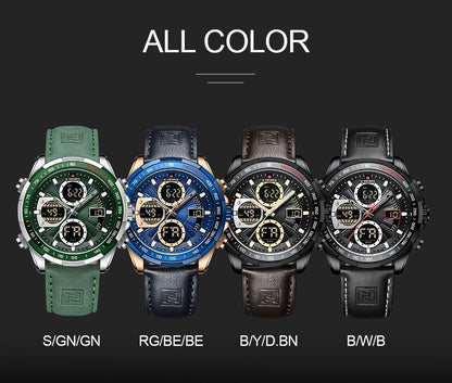 NAVIFORCE Men Military watch Multifunction Chronograph Sports 3ATM Waterproof alarm mode Day And Date Display Male Gifts Clocks