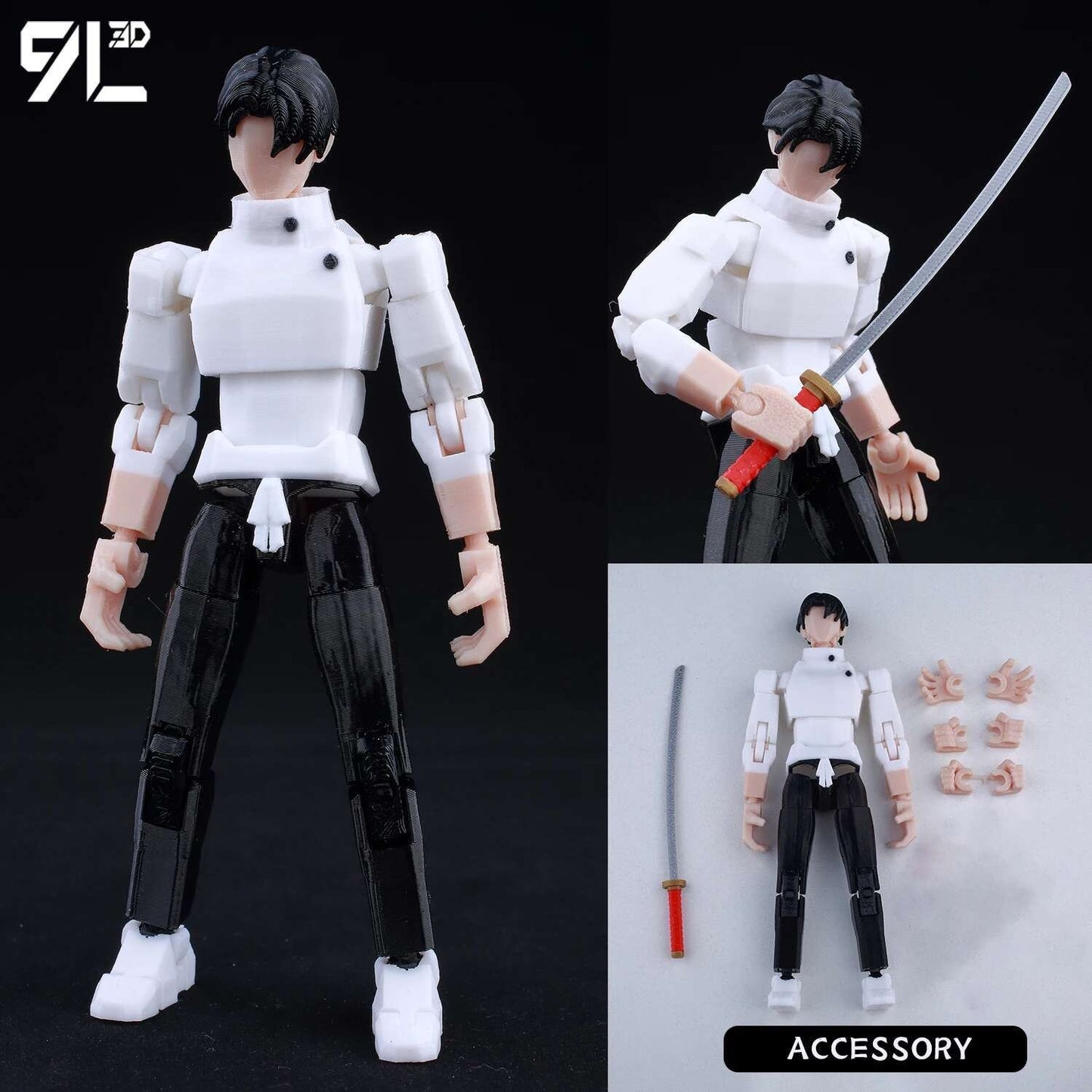9L3D Lucky13 Titan 13 Ichigo Kurosaki Anime Action Figure Dummy 13 Espada Posável Máscara Oca Modelo Decoração Surpresa de Aniversário