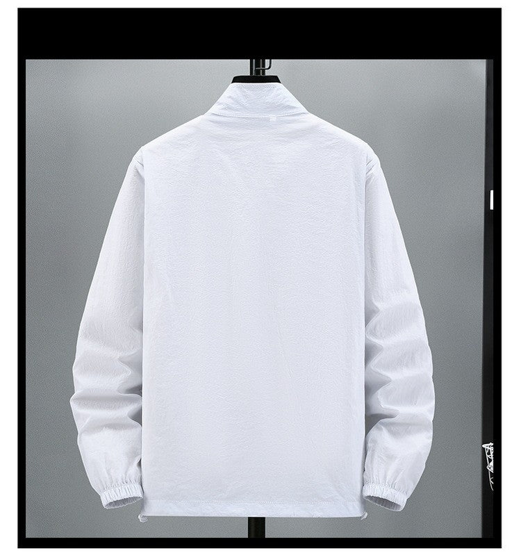 Men Teens Breathable Ultrathin Ultralight Stand Collar Quick Dry Sun-Protective Camping Hiking Jacket Skin Coat Windbreaker